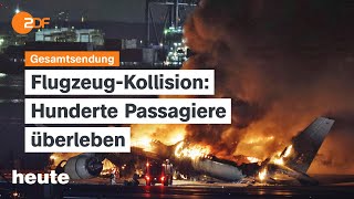 heute 19:00 Uhr 02.01.24 Hochwasser, Angriffswelle auf Ukraine, Flugzeugkollision Tokio (english) screenshot 1