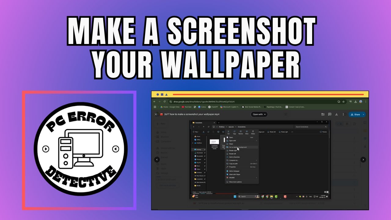 How to Make a Screenshot Your Wallpaper - For Beginners (2025) - YouTube
