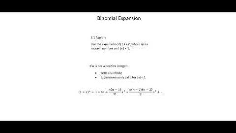A-level Mathematics 9709: Binomial expansion introduction