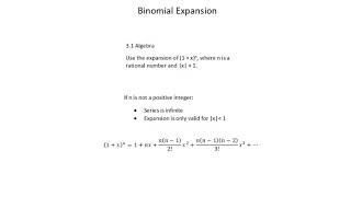 A-level Mathematics 9709: Binomial expansion introduction