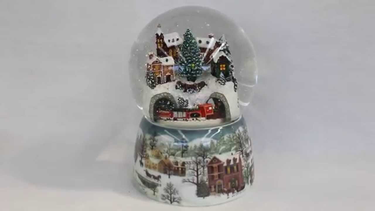 musical winter village snow globe with moving train youtube lane all i want for christmas