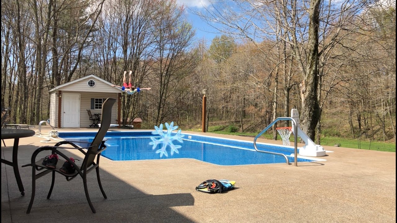 Jumping into a freezing cold pool ️ ️ - YouTube