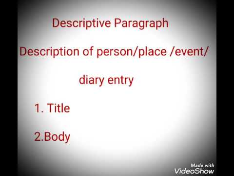 descriptive writing person class 9 format