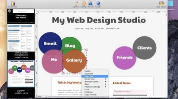 Arrange web design object layers using HTML Egg Pro for Mac