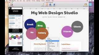 Arrange web design object layers using HTML Egg Pro for Mac