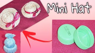 how to make a mini hat طريقة سهلة لعمل قبعة صغيرة?