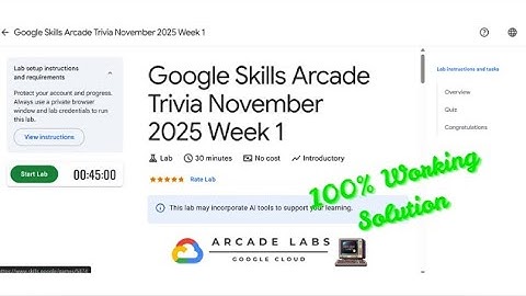 Google Skills Arcade Trivia November 2025 Week 1 Quiz | Google Cloud Arcade #qwiklabsarcade2025