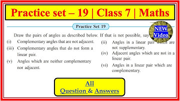 Practice Set 19 Class 7 Math | Chapter 4 Angles and Pairs of Angles Maharashtra Board Std 7th Math