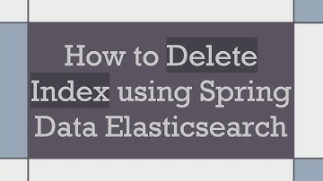 How to Delete Index using Spring Data Elasticsearch