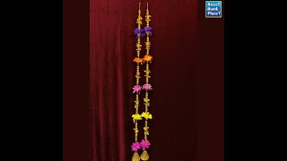 165cm 1pair Multicolor Decorative Garland with Gold Accents GH24 Puja, Housewarming Cultural Events