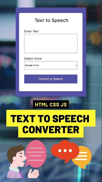 Text to speech converter using HTML CSS and JavaScript. #html5 #css3 # ...