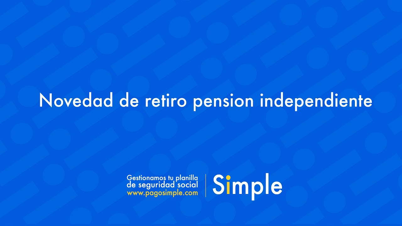 ¿Cómo notificar novedad de Retiro a la pension como independiente? YouTube ¿Cómo notificar novedad de Retiro a la pension como independiente? YouTube