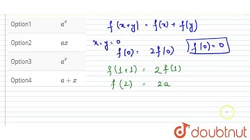 Let ` f : R to R` be a function given by  `f(x+y) = f(x) + f(y) ` for all x,y `in`R such that
