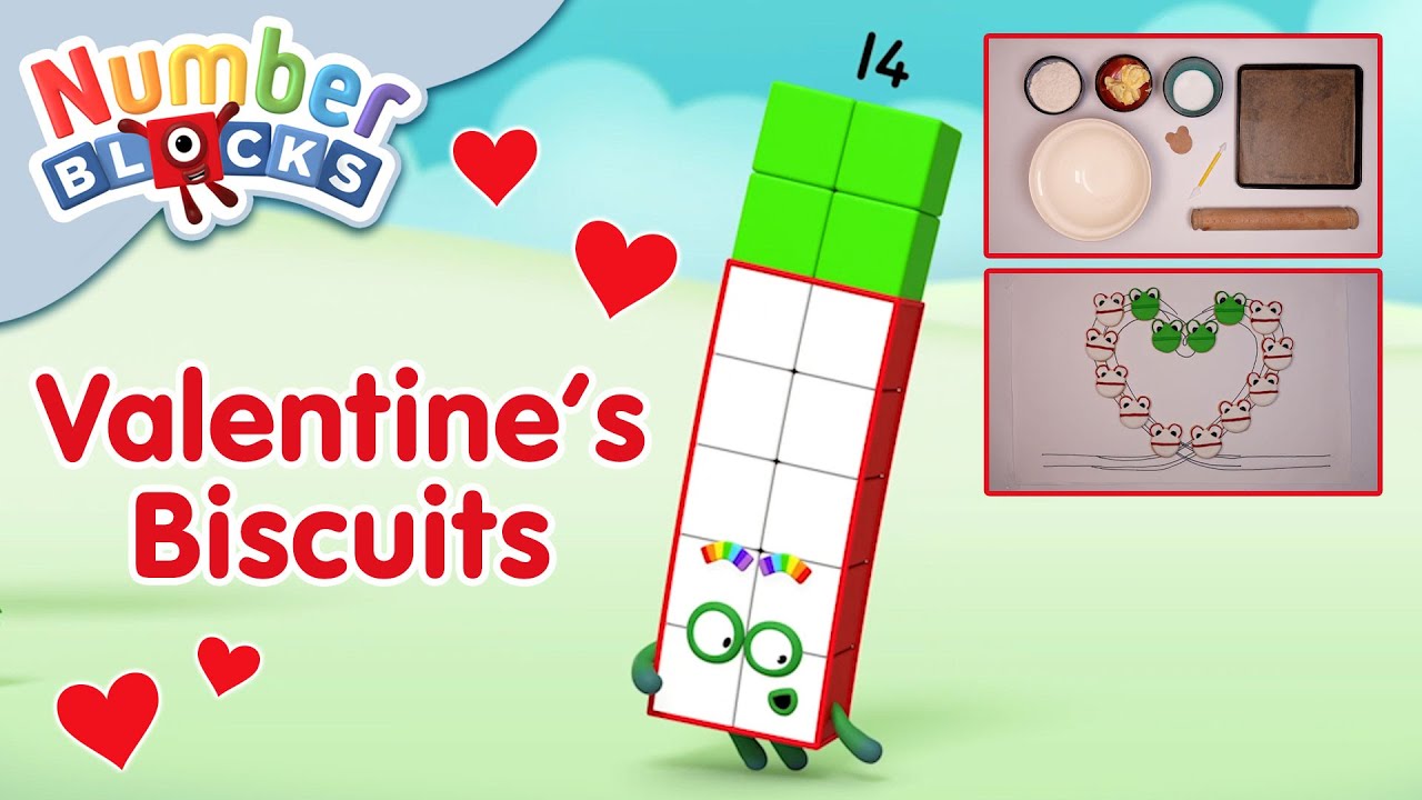 ⁣@Numberblocks - Numberblobs Valentine's Biscuits ❤️ | Blocks Build | Happy Valentine's Day