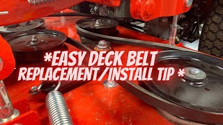 Deck belt replacement/installation tip!