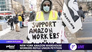 New York Amazon warehouse workers refile union petition