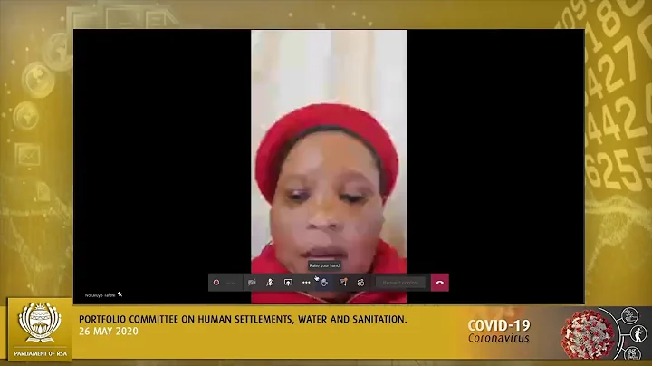Portfolio Committee on Human Settlements, Water and Sanitation,, 26 May 2020