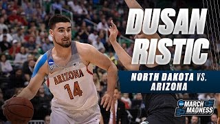 Arizona's Dusan Ristic scores 12 points vs. South Dakota St.