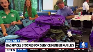Backpacks stocked for service member families