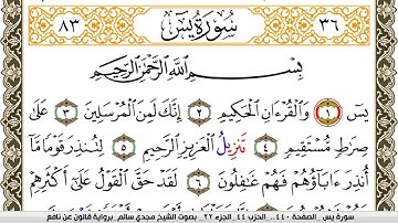 سورة يس مكتوبة مجدي سالم Surah Yassein  برواية قالون عن نافع