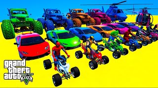 GTA VI Epic New Stunt Race with Spider Man, Spider Shark and Motorcycles Shark Attack #gta5 #gta6