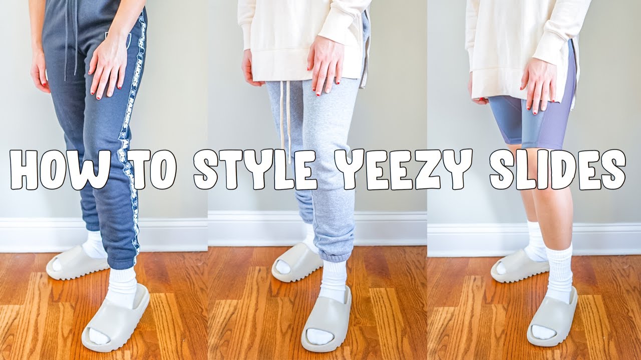 outfits to wear with yeezy slides