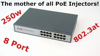 The Mother of all PoE Injectors - FS PI250A-8 - Review and Teardown