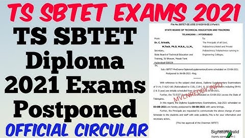 TS SBTET Diploma 2021 Exam Date Postponed//Official circular//New Exam Date?//TS SBTET Latest Update