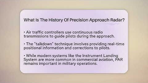 What Is The History Of Precision Approach Radar? - Air Traffic Insider