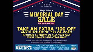 Huge Memorial Day Sale at Beiter s Extra 100 Off with Promo Code MD524