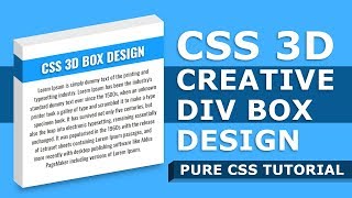 CSS 3D Creative Div Box Design - CSS Isometric Box Shape - Pure Html5 CSS3 Isometric Box Design