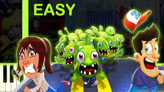 Video thumbnail of "MENU THEME | ZOMBIE TSUNAMI - EASY Piano Tutorial"