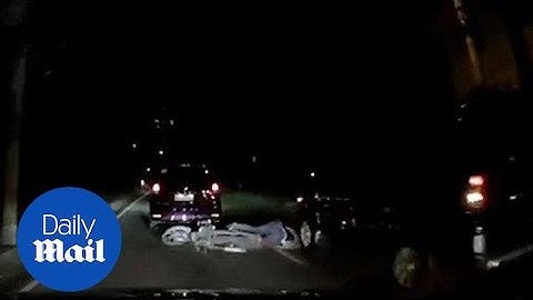 Motorcyclist saved by helmet after almost getting his head crushed