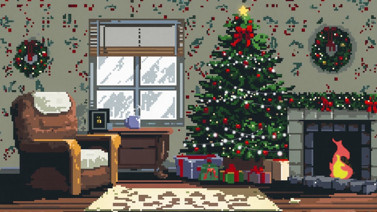 home is where the lights glow warm 🎄 pixel lofi mix [christmas calm, winter cozy]