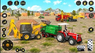 Farm Construction Simulator 3D||Drive JCB Excavator Tractor|| Android Gameplay Walkthrough screenshot 5