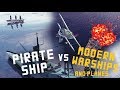 PIRATE SHIP VS MODERN WARSHIPS AND PLANES [Besiege Hangout #1]