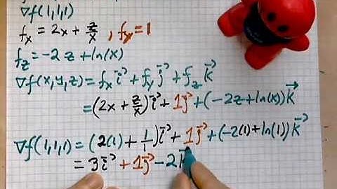 virtuallymath.com: finding a gradient for a function of three variables