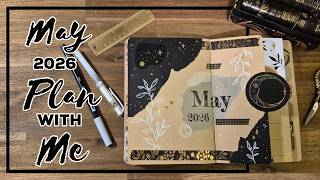 May 2026 Plan with Me // Black and Gold Theme // A5 Kraft Paper Journal