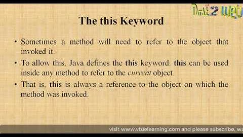 this Keyword | Garbage collector | Stack-Class- Object Oriented Concept | Engineering | VTUeLearning