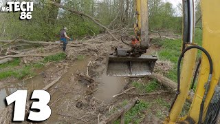 Beaver Dam Removal With Excavator No.13 - The Beavers Did Massive Destruction