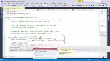 DevExpress CodeRush: Remove Redundant Type Specification