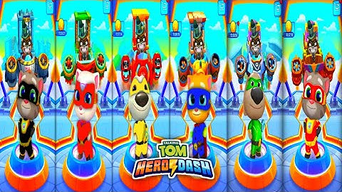 talking tom hero dash - saving all heroes & world - full gameplay (android, ios)