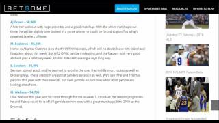 WEEK 2 - NFL DFS LINEUPS