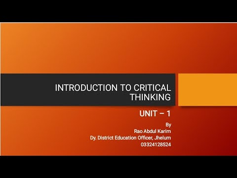 8611 Chapter 1 | Critical Thinking and Reflective Perspective - YouTube