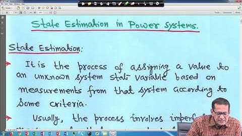 Lecture 51: Reactive power and voltage control, State extimation in power system