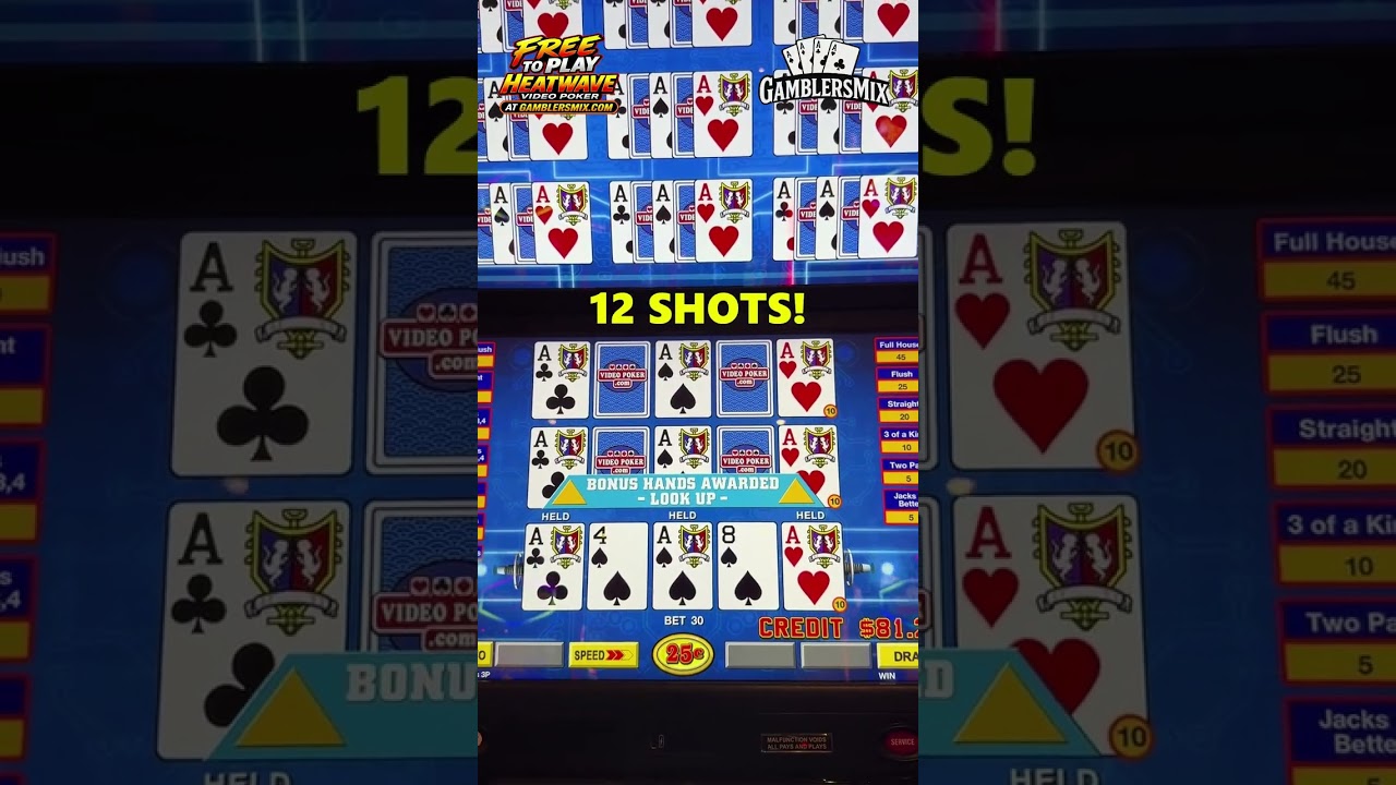 Come on Ace all the way to the top on PowerHouse Video Poker
