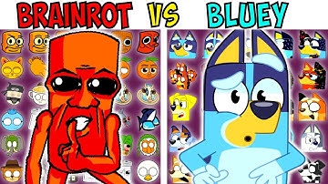 ALL BRAINROT VS BLUEY TEST | FNF Character Test | Gameplay VS Playground