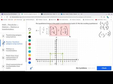 Mr. Unkert Reviews Khan Academy's "Transforming Polygons Using Matrices" - Example 1