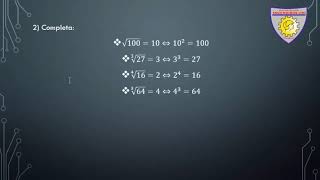 12 Clase Álgebra Radicación I - Quinto Grado de Primaria