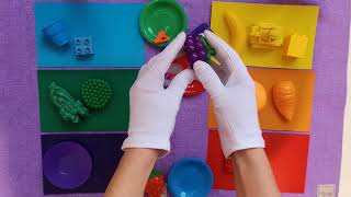 Вчимо кольори. Розкладаємо іграшки по кольорах! Навчально-Розвивальне відео для дітей українською.